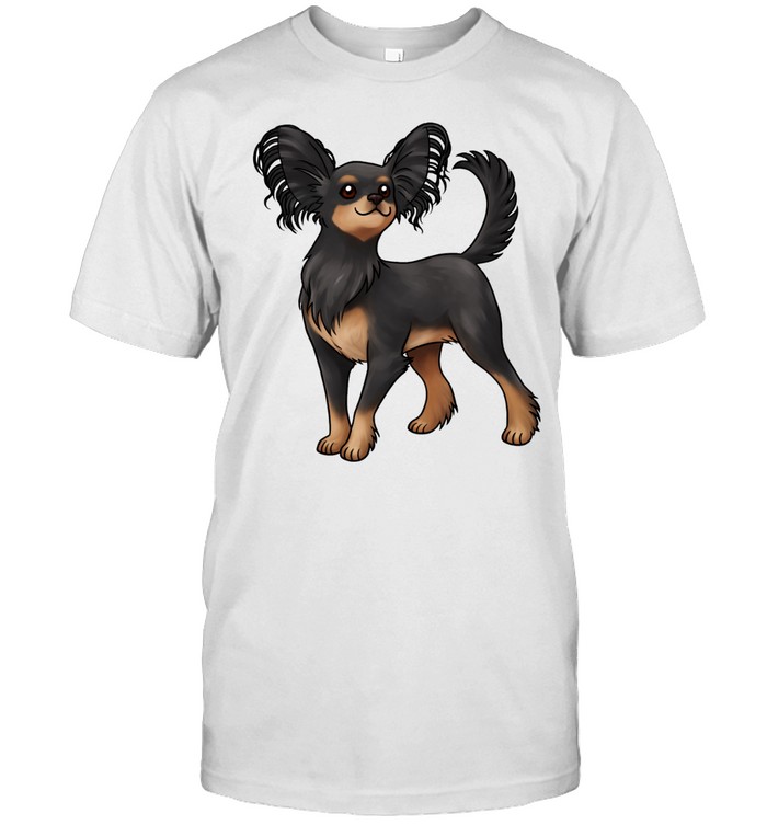 Dog Russian Toy long hair black and tan Unisex T-Shirt