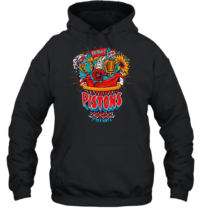 Pistons Detroit basketball bouquet JKo Studios sketch Hoodie