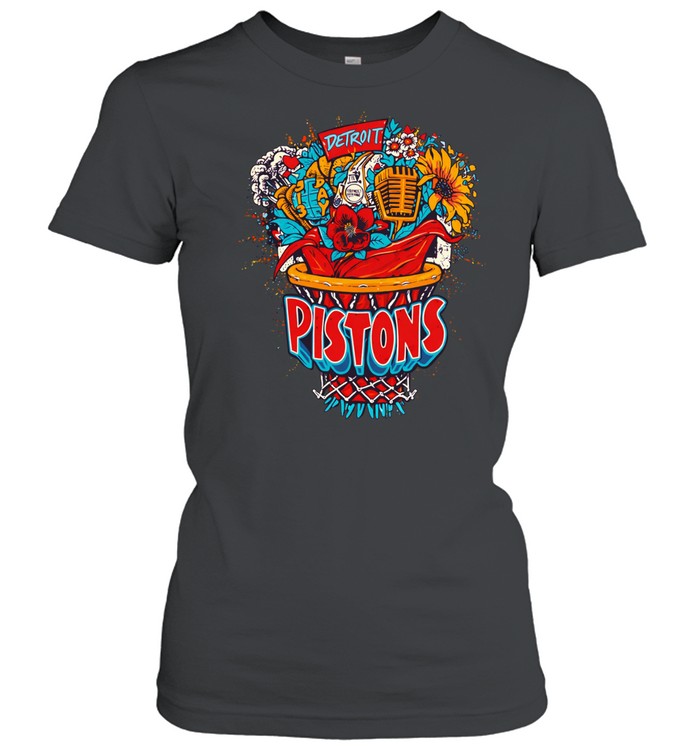 Pistons Detroit basketball bouquet JKo Studios sketch Women T-Shirt