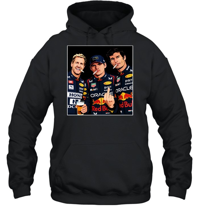 Sebastian Vettel And Max Verstappen And Mark Webber Smoking Legends Hoodie