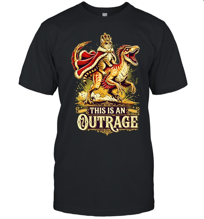 This is an outrage donut funny princess cat cat riding a dinosaur meme Unisex T-Shirt