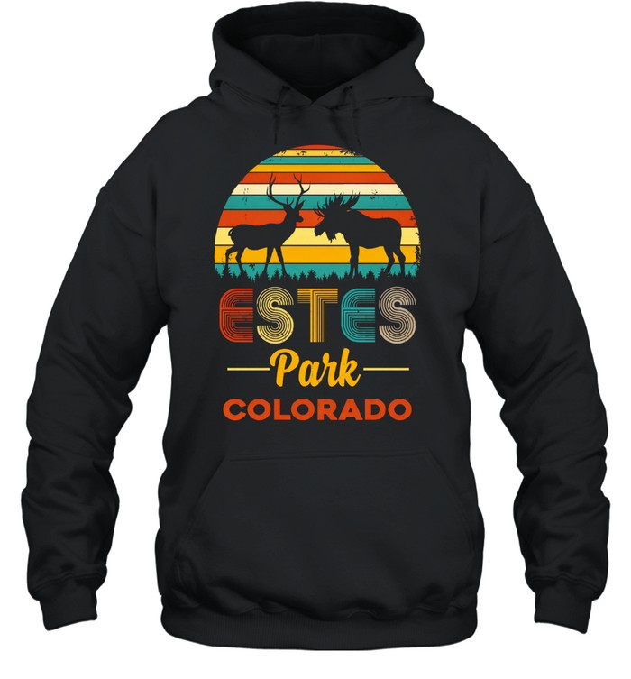 Vintage Estes Park Colorado Elk Moose Hunter Hunting Hoodie