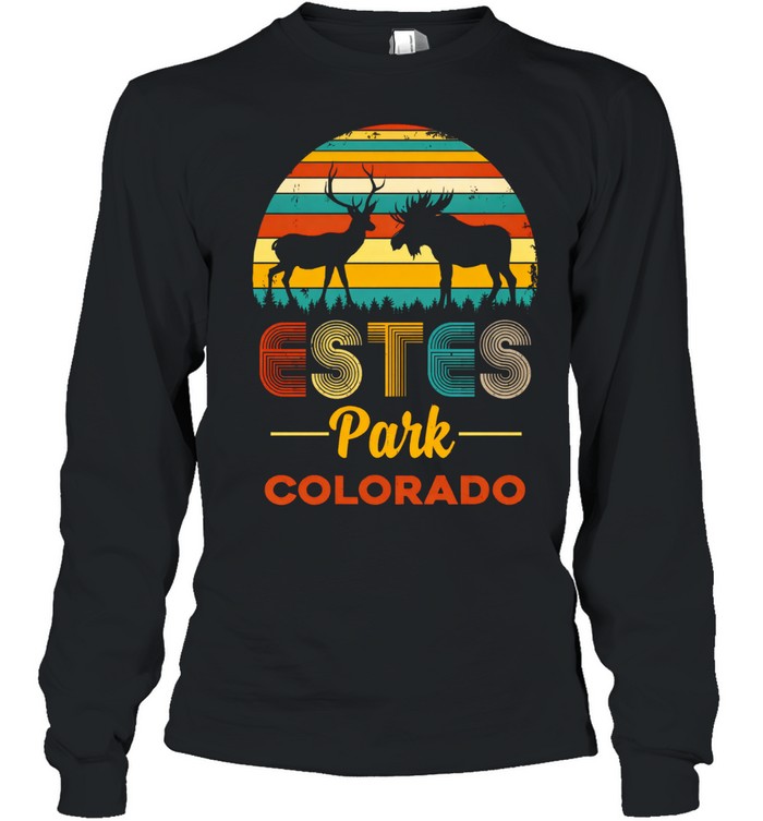 Vintage Estes Park Colorado Elk Moose Hunter Hunting Long Sleeve Tee