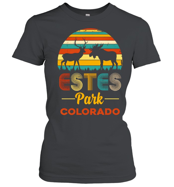 Vintage Estes Park Colorado Elk Moose Hunter Hunting Women T-Shirt