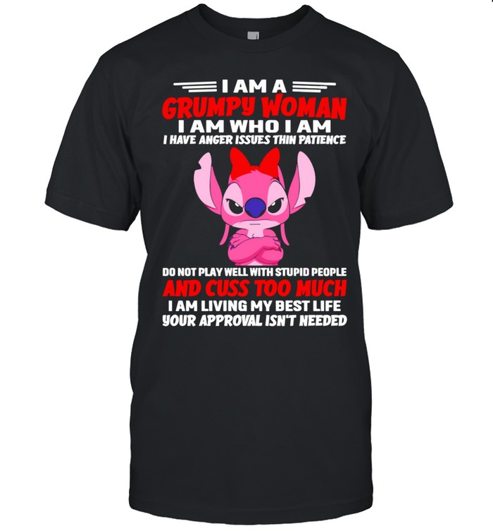 Angel I am a grumpy woman I am who I am I have anger issues thin patience Unisex T-Shirt