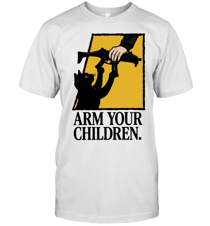 Arm Your Children Black Cat gun funny Unisex T-Shirt