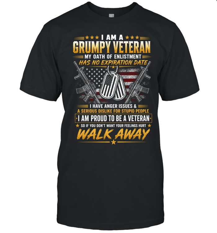 Grumpy Veteran My Oath Of Enlistment Has No Expiration Date I Have Anger Issues & A Serious Dislike For Stupid People Unisex T-Shirt