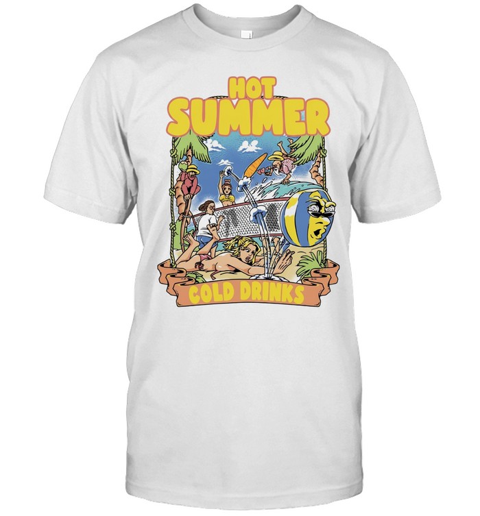 Hot Summer Cold Drinks Beach Volleyball Unisex T-Shirt