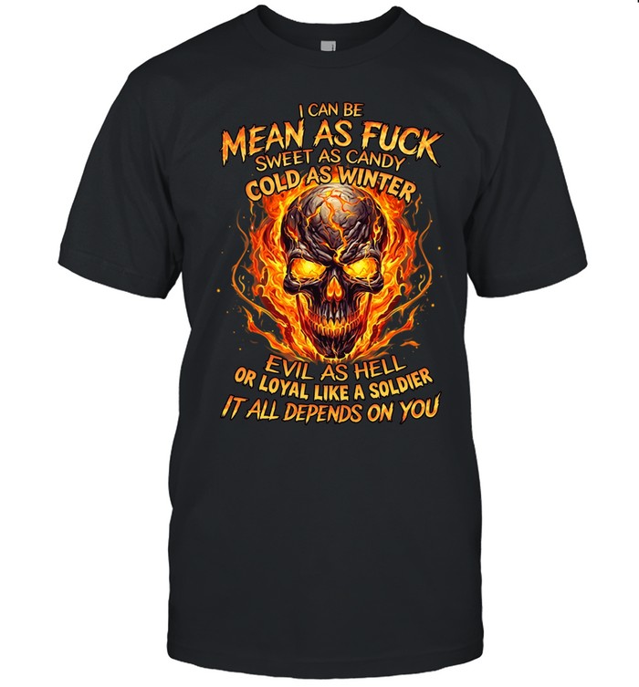 I Can Be Mean As Fuck Sweet As Candy Cold As Winter Evil As Hell Or Loyal Like A Soldier It All Depends On You Unisex T-Shirt