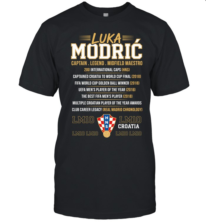 Luka Modric Croatia National Team Legend 200 International Caps Unisex T-Shirt