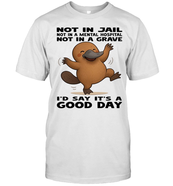 Platypus Not In Jail Not In A Mental Hospital Not In A Grave I'd Say It's A Good Day Unisex T-Shirt