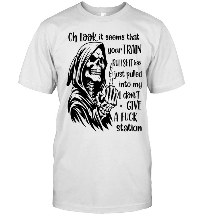 Reaper middle finger oh look it seems that your train bullshit has just pulled into my I don’t give a fuck station Unisex T-Shirt