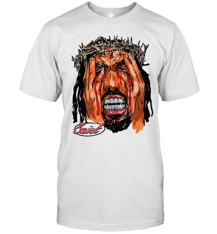 Saint Jesus with Crown of Thorns and Diamond Grill Unisex T-Shirt