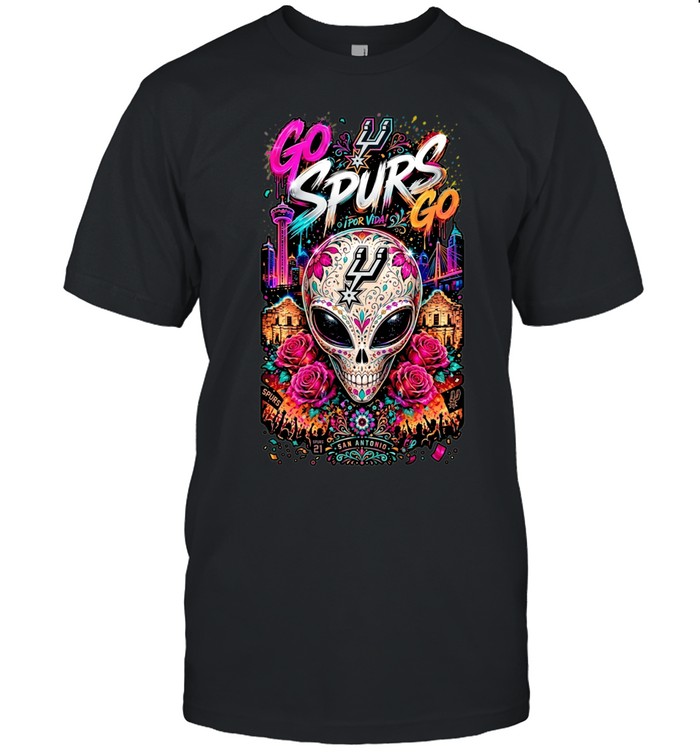 San Antonio Spurs Sugar Skull Por Vida Go Spurs Go Unisex T-Shirt