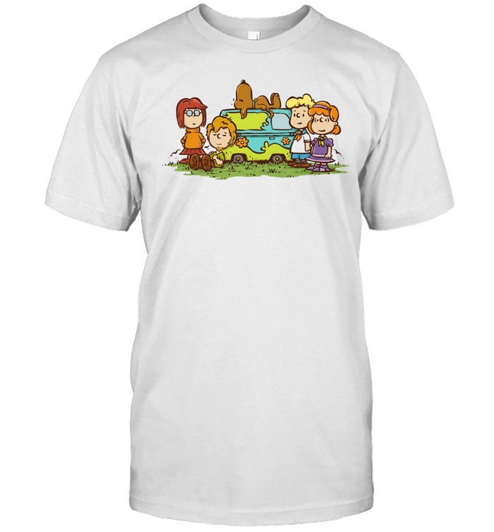 Scooby Doo Peanuts Gang mashup Mystery Machine mystery inc characters kids Unisex T-Shirt