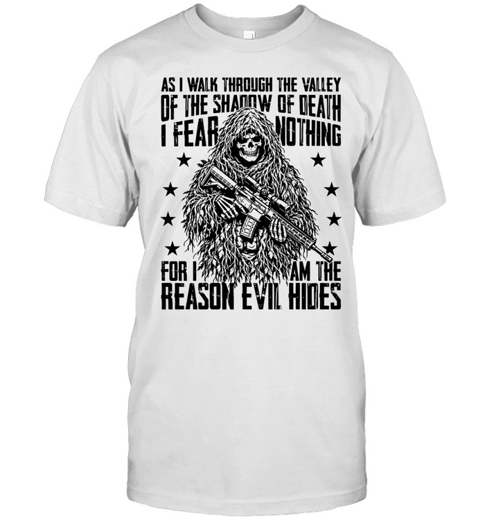 Sniper Skeleton as I walk through the valley of the shadow of death I fear nothing Unisex T-Shirt