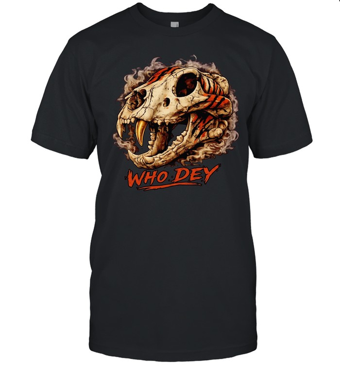 Tiger Skull Who Dey Unisex T-Shirt