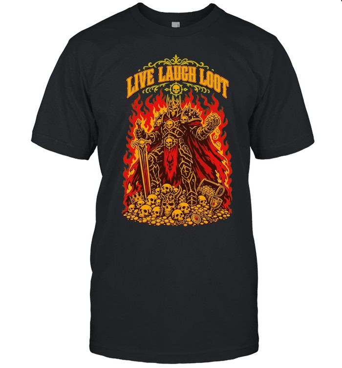 Undead Skeleton Knight Warrior Fantasy Armor Treasure Live Laugh Loot Unisex T-Shirt