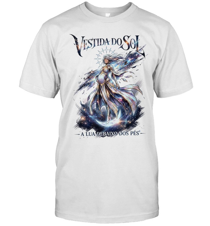Vestida do sol a lua debaixo dos pes Unisex T-Shirt
