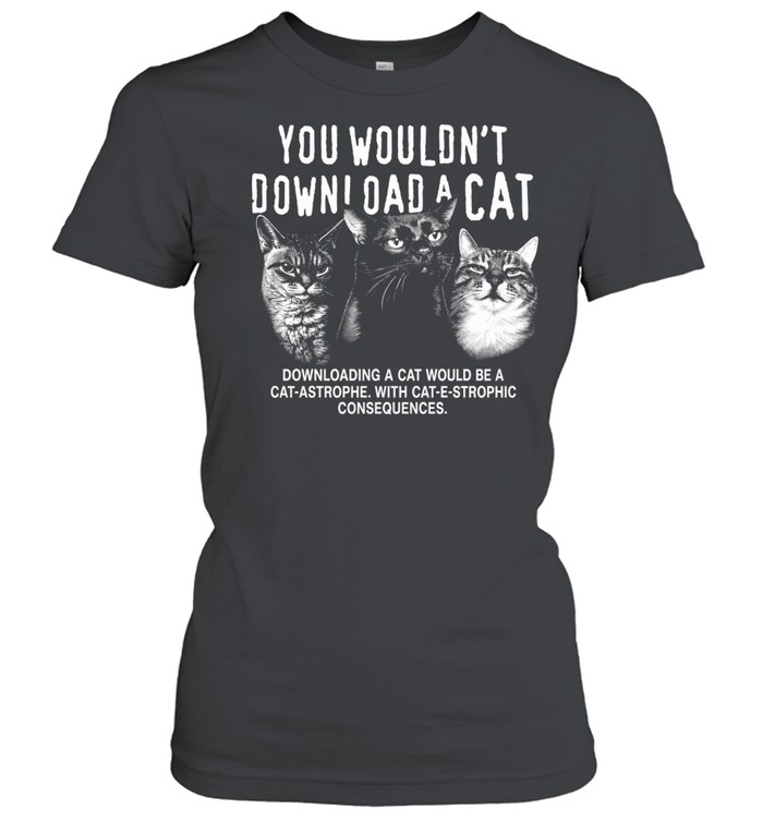 You would not download a cat downloading a cat would be a cat astrophe Women T-Shirt