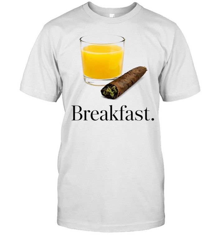 Cannabis Blunt and Orange Juice Breakfast Graphic Unisex T-Shirt