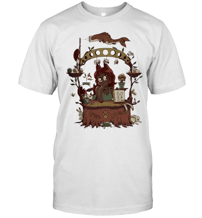 Critter Corner fox girl and rabbits tree trunk Unisex T-Shirt