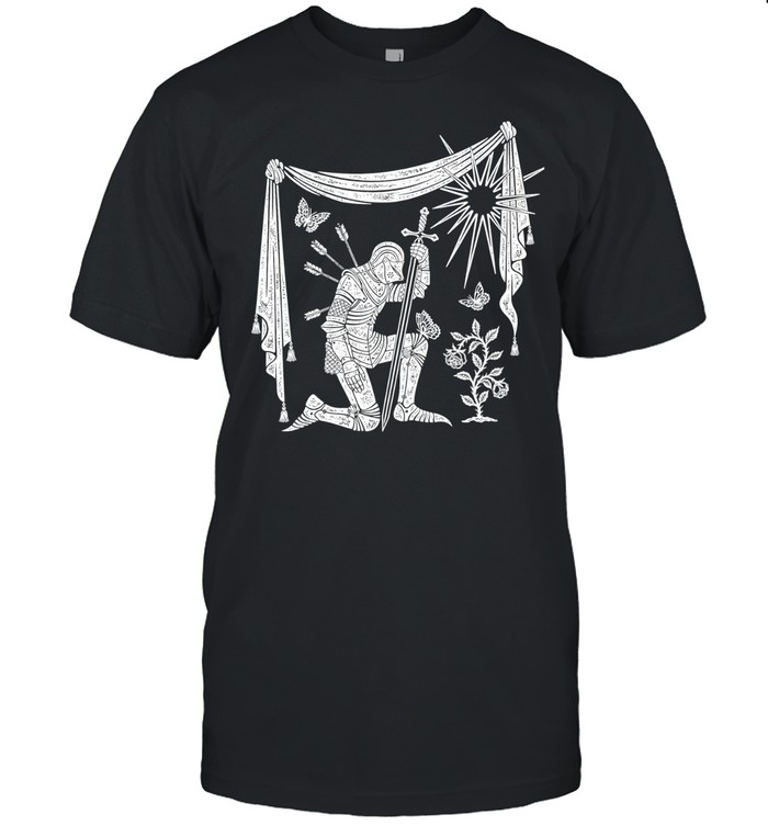 Knight Kneeling with Sword and Arrows Unisex T-Shirt