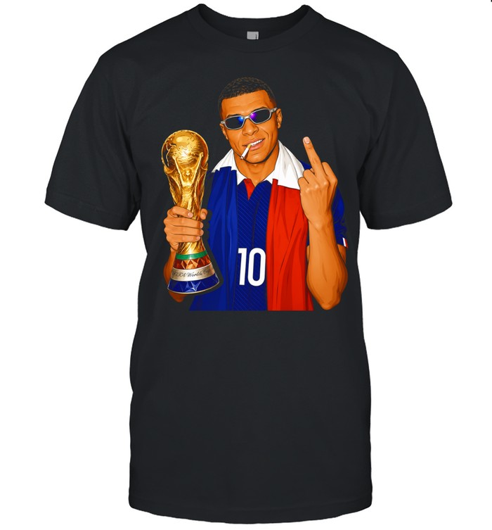 Kylian Mbappe 10 France 2026 World Cup Champion middle finger smoking Unisex T-Shirt