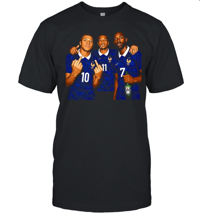 Kylian Mbappe Ousmane Dembele and Randal Kolo Muani France middle finger meme Unisex T-Shirt