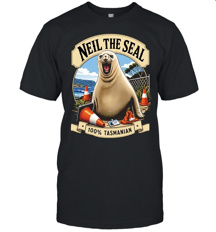 Neil the seal 100_ Tasmanian animal mascot traffic cone beach ocean nature Unisex T-Shirt