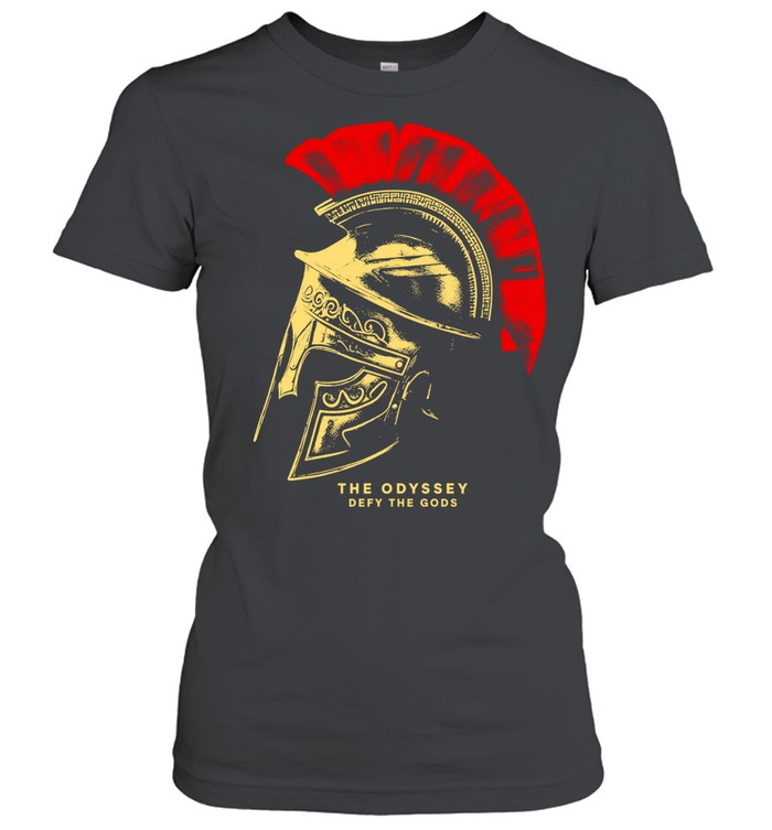 Odysseus The Odyssey Defy the Gods Spartan Helmet Women T-Shirt