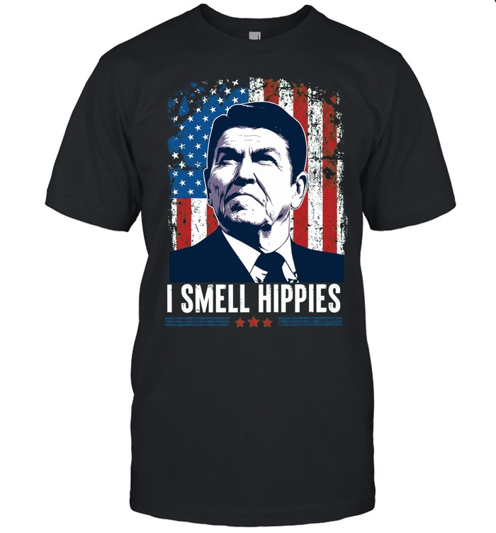 Ronald Reagan I Smell Hippies Republican Unisex T-Shirt