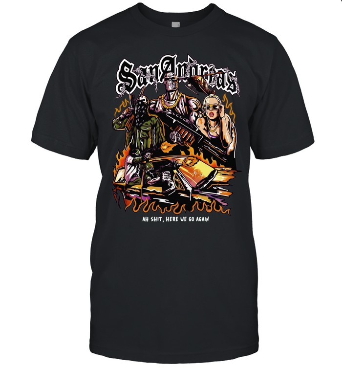 San Andreas Carl Johnson Grove Street Families Rockstar Games ah shit here we go Unisex T-Shirt